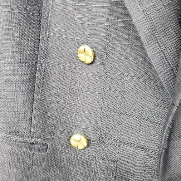 Tuckernuck Diana Black Textured Tweed Double Breasted Blazer Gold Buttons - Picture 6 of 11